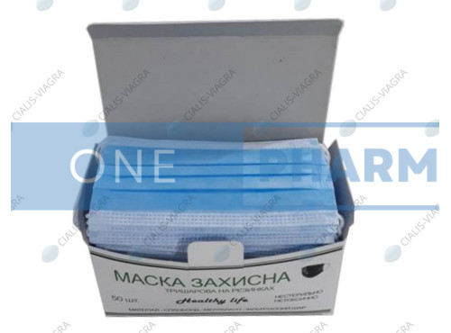 Маска тришарова 50шт уп